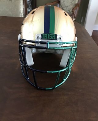 Notre Dame 2015 Shamrock Series Team Issued Helmet 3