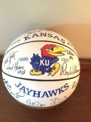 1996 - 1997 Official Kansas Jayhawks Autographed Basketball Signed Ku Paul Pierce