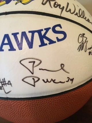 1996 - 1997 Official Kansas Jayhawks Autographed Basketball Signed KU Paul Pierce 3