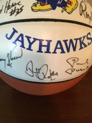 1996 - 1997 Official Kansas Jayhawks Autographed Basketball Signed KU Paul Pierce 4