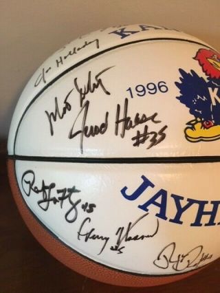 1996 - 1997 Official Kansas Jayhawks Autographed Basketball Signed KU Paul Pierce 9