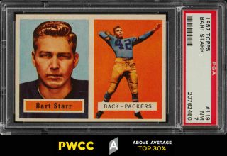 1957 Topps Football Bart Starr Rookie Rc 119 Psa 7 Nrmt (pwcc - A)