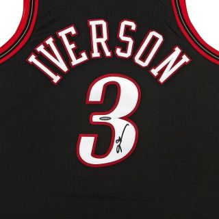 Allen Iverson Signed Autographed Mitchell & Ness 1997 Jersey Black 76ers UDA 2