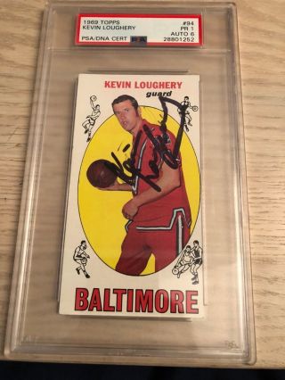 1969 - 70 Topps 94 Kevin Loughery Rc Auto Signed Psa/dna Rookie Card
