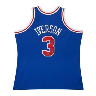 Allen Iverson Signed Autographed Mitchell & Ness 1996 - 97 Jersey Blue 76ers Uda