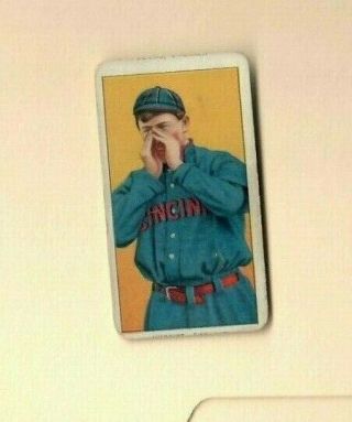 1909 - 11 T206 Piedmont Card Miller Huggins Hands At Mouth Cincinnati Good Card