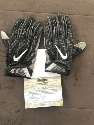 Javon Hargrove 2017 Signed Game Gloves Proof Pittsburgh Steelers Authentic 8