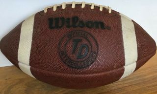 Vintage Notre Dame Autographed Wilson Td Intercollegiate Leather Football