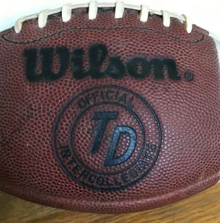 Vintage Notre Dame Autographed Wilson TD Intercollegiate Leather Football 2