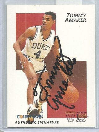 1992 Courtside - Tommy Amaker - Certified Autograph - Duke University