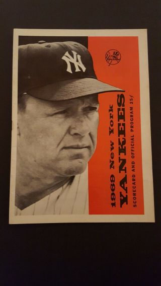 Vintage 1969 York Yankees Program Scorecard Vs Senators