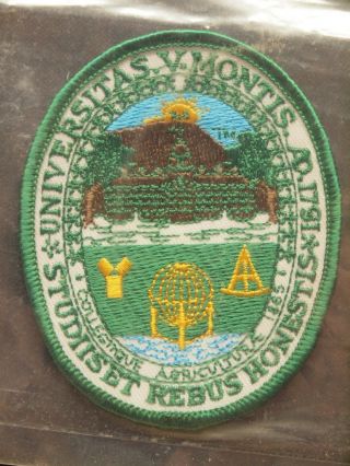 Nos University Of Vermont Uvm Seal Catamounts Vintage Embroidered Iron On Patch