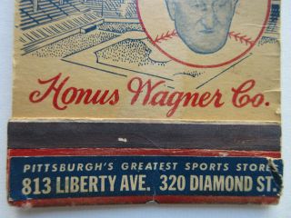 antique 1940s HONUS WAGNER CO PITTSBURGH PA SPORTING GOODS LARGE MATCHBOOK 4