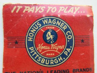 antique 1940s HONUS WAGNER CO PITTSBURGH PA SPORTING GOODS LARGE MATCHBOOK 5