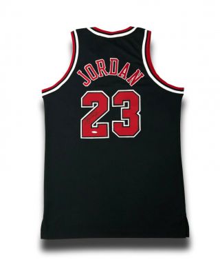 Michael Jordan Signed 98 - 99 Chicago Bulls Black Jersey Uda Autograph W/ Tags