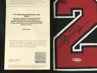 MICHAEL JORDAN SIGNED 98 - 99 CHICAGO BULLS BLACK JERSEY UDA AUTOGRAPH W/ TAGS 8
