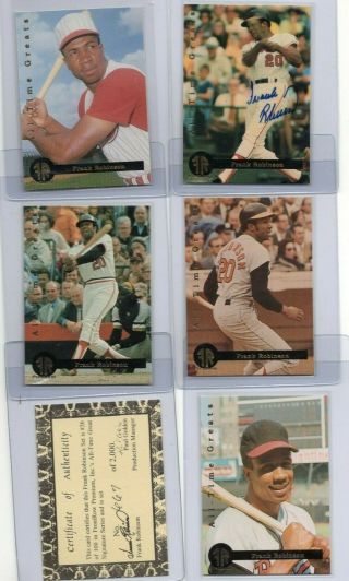 Frank Robinson 1994 Front Row Premium All Time Greats Autograph 5 Card Set Hof