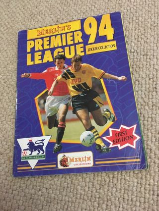 Merlin 1994 Premier League Football Sticker Album Complete
