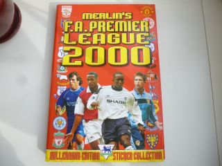 Complete Merlin 2000 Football Sticker Album With Binder And Complete Frubes