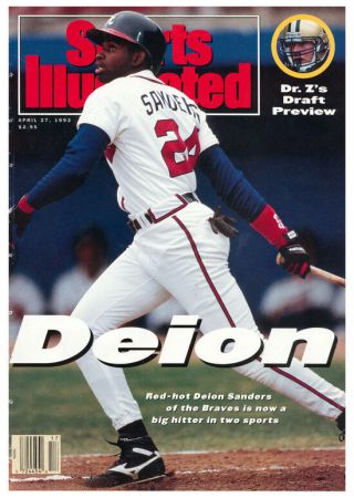 April 27,  1992 Deion Sanders Atlanta Braves Sports Illustrated No Label