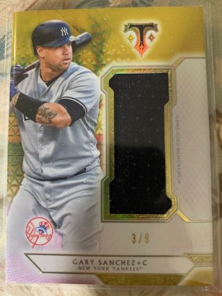 2018 Topps Triple Threads Gary Sanchez Game Jersey Relic 3/9