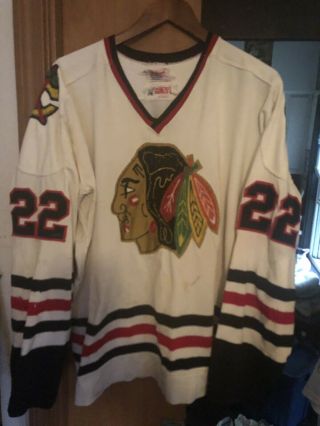 Grant Mulvey 1974–75 Chicago Blackhawks Game Worn Jersey Photo Matched
