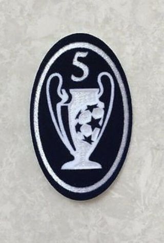 Ucl Uefa Champions League Dark Blue Trophy 5 Cup Patch Badge Parche Toppa