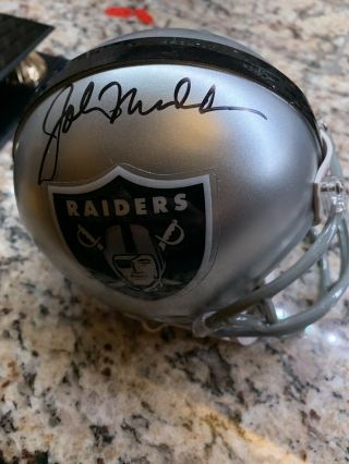 John Madden Signed Authentic Oakland Raiders Mini Helmet Jsa Loa