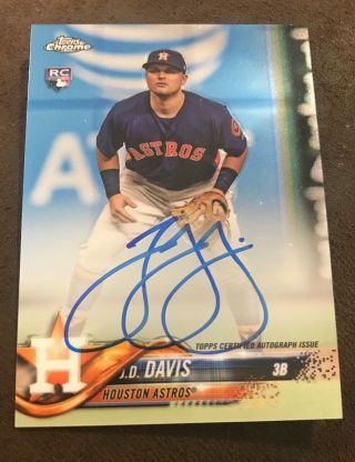 J.  D.  Davis Rc Auto 2018 Topps Chrome Rookie Autographs Card Ra - Jd Houston Astros