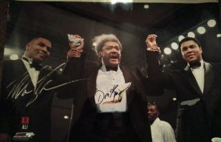 Muhammad Ali,  Mike Tyson,  Don King,  Autographed Color Photo,  All 3 Jsa Certified