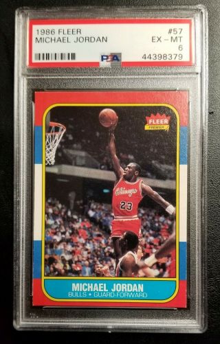 Michael Jordan 1986 Fleer Basketball 57 Rc Psa 6 Ex - Mt - Sharp 9oc?