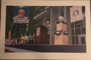 Signed Andy Jurinko Print Harry Caray Hall Of Fame Induction Limited Edition