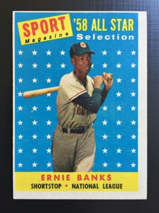 1958 Topps 482 Ernie Banks All Star Chicago Cubs Hof