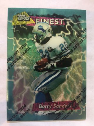 Barry Sanders 1995 Topps Finest With Coating 166