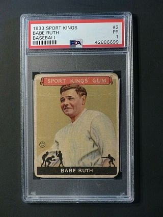 1933 Goudey Sport Kings Babe Ruth Baseball 2 Psa 1 Pr Centered Yankees