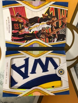 2018 - 19 Panini Opulence Nba Finals Booklet Kevin Durant 4/12 Warriors Game 3 Mvp