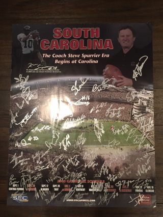 2005 South Carolina Gamecocks Football Team Signed Autographed Poster