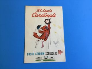 6/21/1963 St.  Louis Cardinals Vs La Dodgers Scorecard (sandy Koufax W) Unscored