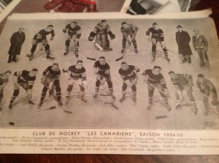 MONTREAL CANADIENS 1934 - 35 NHL HOCKEY TEAM PHOTO NEWSY LALONDE AURELE JOLIAT 2