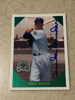 2000 Fleer Greats Of The Game Retrospection 11 Duke Snider Signed Card