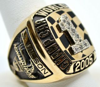2005 Champ Car World Champion Men ' s Gold Ring,  10K YG 44.  65G,  Size 11.  5,  J Wilson 2