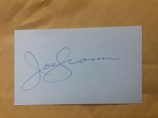 Joe Cronin Autographed 3x5 Index Card Mlb Baseball Hall Of Fame Player/manager