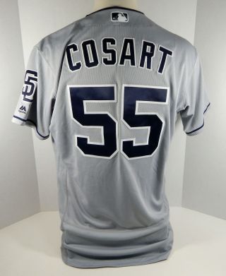 2017 San Diego Padres Jarred Cosart 55 Game Issued Grey Jersey