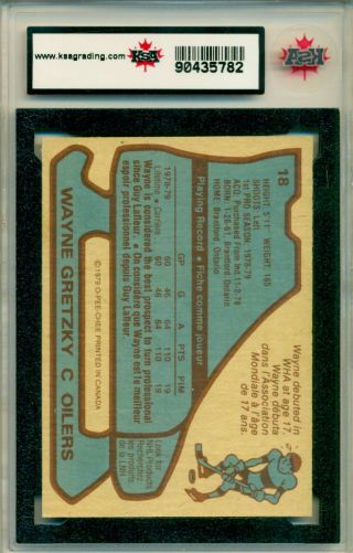 1979 80 OPC 18 WAYNE GRETZKY ROOKIE CARD KSA 9.  5 NGM 2