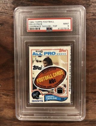 1982 Topps Football Cello Pack Lawrence Taylor Rookie Rc Front Psa 9