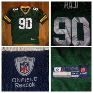 Reebok On Field Green Bay Packers Bj Raji 90 Men’s Nfl Football Jersey Size 52