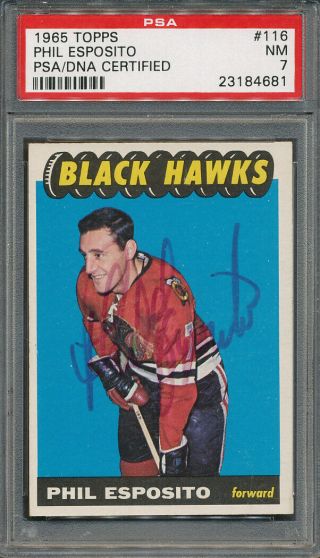1965/66 Topps 116 Phil Esposito Psa/dna Certified Authentic Signed 4681
