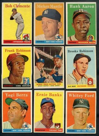 1958 Topps Baseball Complete Set W Psa Maris Ted Williams 357289 (kycards)