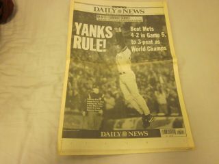 2000 Complete Daily News Newspaper Mariano Rivera York Yankees Win Ws