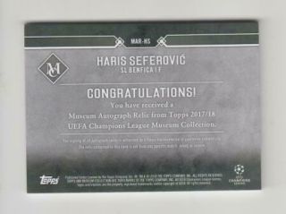 2017 - 18 Topps Champions League Museum Jersey Auto card :Haris Seferovic 50 2